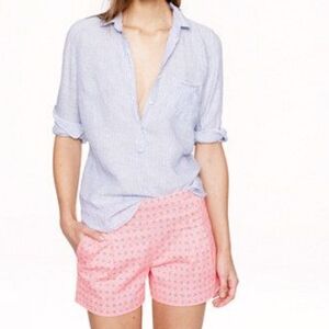 J. Crew Pink Foulard Structured Chino Shorts Size 6